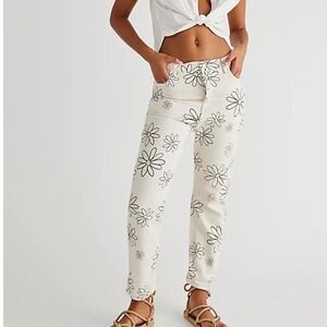 Free People We The Free Daisy Jeans 25 Cottagecore Mod Boho Festival Hippie NEW
